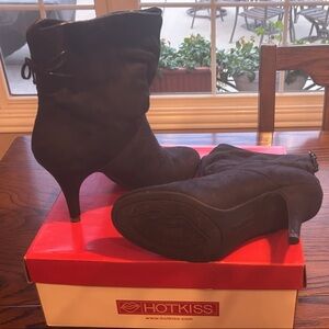 Chic Black Ankle Boots by Hot Kiss